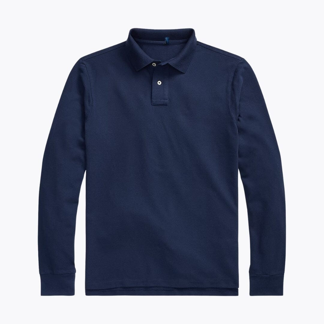 Mesh Long Sleeve Polo Shirt